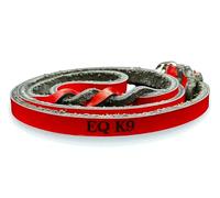 EQ K9 Braided Leather Dog Lead 1.2m - Genuine Buffalo Leather Leash with Strong Clip - Durable Training Lead for Small, Medium & Large Dogs - Comfortable Grip for Walking & Obedience (Crimson Red)