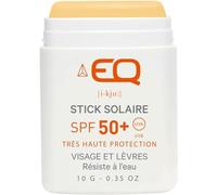 EQ | Mineral Sunscreen Stick SPF50+ for Face & Lips - Natural, Eco-Friendly Sun Cream - SPF 50 Stick Ideal for Surfing, Skiing - Waterproof - 10g Yellow - Designed for Athletes - Made in France