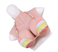 EQAIWUJIE Silicone Breast Forms for Crossdressers Realistic Breastplate Suit For Drag Queen Mastectomy Transgender ladyboy cosplayer or women (White, D Cup-Silicone Filler)