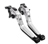 EQAUHYB Clutch Brake Lever Set Compatible with for MT07 for FZ07 2014-2024 Motorcycle CNC Telescopic Folding Adjustable Brake Clutch Control Handle Brake Lever(Silver)