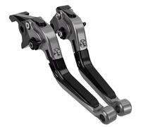 EQAUHYB Clutch Brake Lever Set Compatible with Suzuki for Gixxer 155 for GSX150F 2015-2021 Motorcycle Brake Clutch Lever Adjustable CNC Motorbike Brake Leve Accessories(Gray-Black)