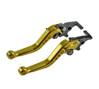 EQAUHYB Clutch Brake Lever Set Motorcycle Double Disc Brake Clutch Lever Universal CNC Aluminum Double Brakes Handle Lever Motorbike Modified Front Control(Yellow)