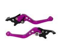 EQAUHYB Clutch Brake Lever Set Motorcycle Double Disc Brake Clutch Lever Universal CNC Aluminum Double Brakes Handle Lever Motorbike Modified Front Control(Purple)