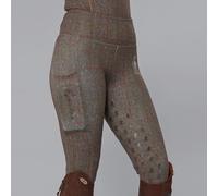 Eqcouture All Season Tweed Riding Leggings - Women's Horse Riding Tights - Brown - Size: Medium