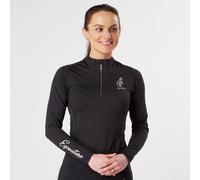 Eqcouture Ladies Long Sleeve Base Layer - Womens Horse Riding Base Layer Tops - Black - Size: UK18
