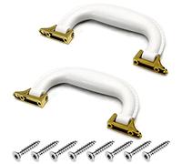 EQEQE Luggage Handle Strap,Pull Strap,8Pcs Luggage Handle 5.12" x 0.55" (L x W) Plastic Pull Handle Grip Replacement 130mm x 14mm for Luggage Suitcase Box Red Tone(White)