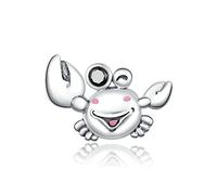EQEQE Sterling silver pendant,bracelet beads,DIY Women's Bracelet 925 Sterling Silver Beads for Bracelet Cute Little Crab Marine Life