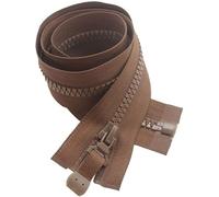 EQEQE Two Way Zip,zip for jacket,zips for Sewing 1pcs 6# Zippers Double-Sided Slider, 64-100cm Open-end Zipper for Coat Bags Repair Zip(Coffee,74cm)