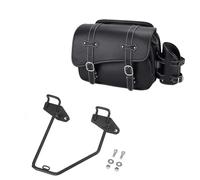 EQJSHL Motorcycle Saddlebag For K&awasaki For W400 650 800 For VN250 Side Saddle Bag PU Travel Tool Waterproof Bags Saddle Bags(Bundle Right Black 4)