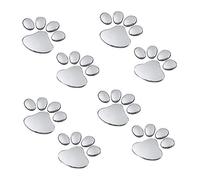 EQLEF® 4 Pairs Bear Dog Paw Animal Footprints Car 3D Sticker Decoration Silver Tone