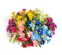 EQLEF Daisy Artificial Flowers Lifelike Beautiful Fake Daisy White, Pink, Purple, Yellow, Blue for Home Wedding Garden Decor 5 Bunches (White, Pink, Purple, Yellow, Blue)