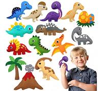 EQLEF Felt Sewing Craft Kits for Children, Dinosaur Felt Animals to Sew Kit First Sewing Kits for Children Educational Sewing DIY Craft Kit for Beginner Boy Girls(14 Pack)