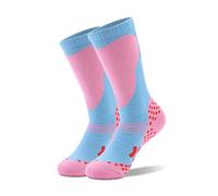 EQLEF Girls Ski Socks, Kids Ski Socks Thermal Skiing Socks Long Ski Socks for Girls Snow Socks Winter Outdoor Skating Hiking 1Pair (UK, Age, 6 Years, 10 Years, Regular, Pink)