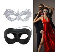 EQLEF Masquerade Masks for Couples - Venetian Lace Masks for Men & Women - Ball, Halloween, Mardi Gras, Cosplay