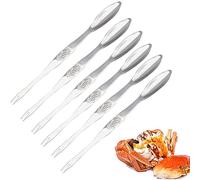 EQLEF Seafood Forks Picks, Crab and Lobster Picking Tools Stainless Steel Seafood Tool for Home Restaurant Pack of 6
