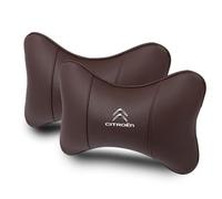 EQLIFD 2PCS Car PU Leather headrest Neck Pillow, for Citroen C4 II Picasso 5-seat 2014-2018 Seat Head Cushion Adjustable Strap Head Neck Comfort Support Cushion,E