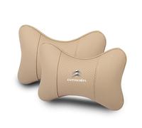EQLIFD 2PCS Car PU Leather headrest Neck Pillow, for Citroen C5 Aircross 2017-2022 2023 Seat Head Cushion Adjustable Strap Head Neck Comfort Support Cushion,D