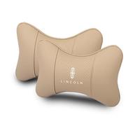 EQLIFD 2PCS Car PU Leather headrest Neck Pillow, for Lincoln Adventurer Aviator Navigator MKZ Navigator Continental MKC MKX Seat Head Cushion Adjustable Strap Head Neck Comfort Support Cushion,B