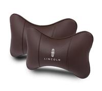 EQLIFD 2PCS Car PU Leather headrest Neck Pillow, for Lincoln Adventurer Aviator Navigator MKZ Navigator Continental MKC MKX Seat Head Cushion Adjustable Strap Head Neck Comfort Support Cushion,D