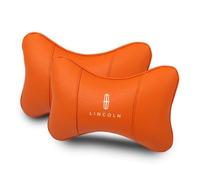 EQLIFD 2PCS Car PU Leather headrest Neck Pillow, for Lincoln Adventurer Aviator Navigator MKZ Navigator Continental MKC MKX Seat Head Cushion Adjustable Strap Head Neck Comfort Support Cushion,C
