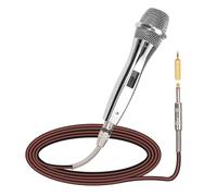 EQPLUASY Dynamic Vocal Microphone, Professional Microphone for Singing, Portable Mic, Pure Copper Audio Cable, Magnetic Silent Switch for Karaoke, Live Shows, Studio, Meetings (Silver, D3)