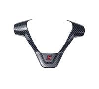 EQPWZG ABS Chrome Carbon Fiber Steering Wheel Cover Sequin Trim Sticker, for Ford, for Fiesta, for MK7 2009-2017, for Ecosport 2012-2017 Steering Wheel Cover Trim(A Carbon fiber)