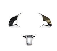 EQPWZG Car Steering Wheel Trim Cover Sticker Golf MK6 Polo for Jetta, MK5 MK6, for EOS, for Touran, for Caddy Fox, for Bora, for Geta Steering Wheel Cover Trim(B type Chrome 3pcs)