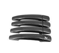 EQPWZG For Citroen, C4 C4 Picasso C6, for Peugeot, 207 308 407 Black Carbon Fiber Car Door Handle Cover Trim Sticker Styling Auto Accessories Car Door Handle Cover(Carbon fiber)