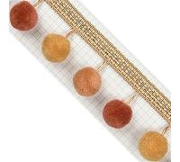 EQQHJL Fringe Trim,4 Meter Large Pom Pom Bobble Trim Fringe Curtain Sewing Tassel Balls Trimming Pompoms Upholstery Furniture Cushion Decor Crafts(4)