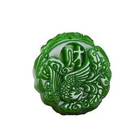 EQQHJL Jade Carving Pendant,Jadeite Jade Pendant, Hotan Jasper Spinach Green Dragon and Phoenix Chengxiang Pendant and with Jade Men and Women Couple Money Chain Brand