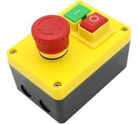EQQHJL Pushbutton switch, Magnetic Switches Single phase on off switchKJD17D-2 Start Stop Electromagnetic Switch 220V 16A Power On Offes with Separate Emergency Stop Button