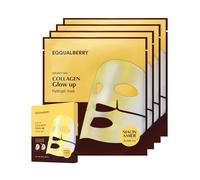 'EQQUALBERRY Glow Up Mask - Niacinamide & Low Molecular Collagen for Brightening and Radiance Boosting | Korean Collagen Face Mask for Glass Skin | Mothers Day Gifts, 4 Sheets, 1.01 OZ