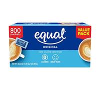 EQUAL 0 Calorie Sweetener, Sugar Substitute, Zero Calorie Sugar Alternative Sweetener Packets, Sugar Alternative, 800 Count