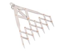 Equal Distance Measuring Ruler, Stainless Steel Leather Belt Quick Mark Equally Spacing Isometric Divider Ruler for Leathercraft DIY Aid Tool (7 Teeth with Lock Function)