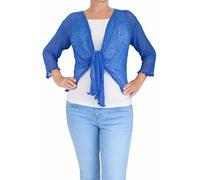 Equal Earth Bali Shrug Lightweight Mesh Crochet Cardigan Bolero Cover Up (Cobalt Blue)