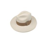 Equal Earth Genuine Rolling Panama Hat Quality Folding Hat with Removable Beige Band - in White (Toquilla Palm, 55cm)