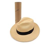 Equal Earth New Genuine Panama Hat Rolling Folding Quality with Travel Tube - Natural (55cm)