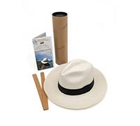 Equal Earth New Genuine Panama Hat Rolling Folding Quality with Travel Tube - White (59cm)