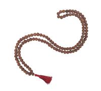 Equal Earth Solitude Sun Rudraksha Mala Bead Red Tassel Necklace Prayer Rosary Meditation Buddhist Counting Malla