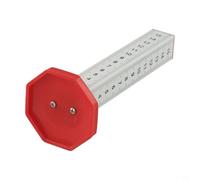 Equal Height Marking Ruler for Tile Leveling, 16.8 cm Aluminum Alloy with Double-Sided Scale and Adjustable Snap Ring, Red A Model(A)