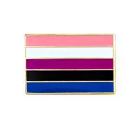 Equal Human Rights Pride Enamel Pin Five Stripe Flag Design Metal Lapel Badge Pink White Purple Black Blue Polished Finish Secure Clasp Collectible Awareness Accessory 1.1 x 1.8cm