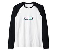 Equal Play, Equal Pay: Sports Equality Statement Raglan Baseball Tee, Men, Black/White, M