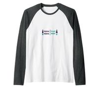 Equal Play, Equal Pay: Sports Equality Statement Raglan Baseball Tee, Men, Dark Heather/White, XL