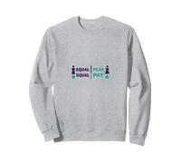 Equal Play, Equal Pay: Sports Equality Statement Sweatshirt, Adult Unisex, Heather Grey, XXL