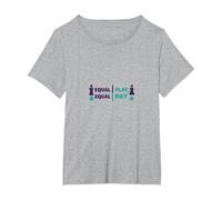 Equal Play, Equal Pay: Sports Equality Statement T-Shirt, Women's Plus, Heather Grey, 5X