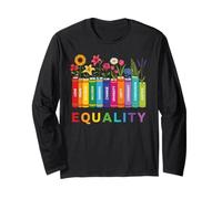 Equal Rights Book Flower Feminist Women Rights Reading Lover Long Sleeve T-Shirt