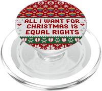 Equal Rights Christmas LGBTQ Ugly Sweater Style PopSockets PopGrip for MagSafe