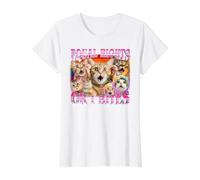 Equal Rights or I Bites Pride Cat LGBTQ Pride Month Value Graphic T-Shirt, Women, White, XL