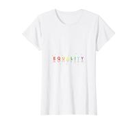 Equality Design Colorful Minimalist Equality Statement Art Value Graphic T-Shirt, Women, White, S