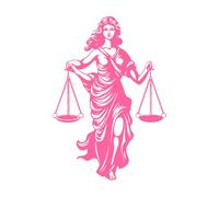 Equality Essence Justice Lady icon Righteous Ruler emblematic Justice Lady Vinyl Art Sticker 36x51.9cm Art Decoration Pink
